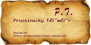 Pruzsinszky Tömör névjegykártya